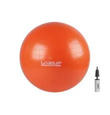 Мяч для фитнеса LiveUp Anti-Burst Ball LS3222-65o + насос у комплекті помаранчевий 65с (6951376103212)