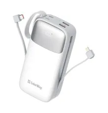 Батарея універсальна ColorWay 30 000 mAh Powerful (USB QC3.0 + USB-C Power Delivery 22.5W) (CW-PB300LPA4WT-PDD)