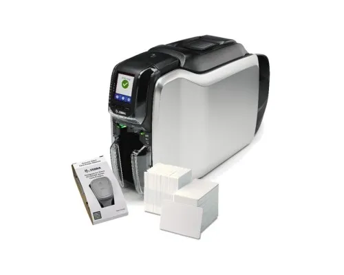 Принтер пластиковых карт Zebra ZC300, Single Sided, USB, Ethernet, CardStudio, 200 cards, YMCKO ribbon (ZC31-000CQ00EM00)