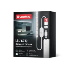 Світлодіодна стрічка ColorWay LED  3м з живленням від USB (CW-LD03)