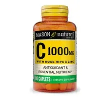 Витамин Mason Natural Витамин C 1000мг с шиповником и цинком, Vitamin C with rose (MAV18121)