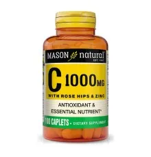 Витамин Mason Natural Витамин C 1000мг с шиповником и цинком, Vitamin C with rose (MAV18121)
