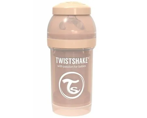 Пляшечка для годування Twistshake антиколькова 180 мл, бежева (69860)