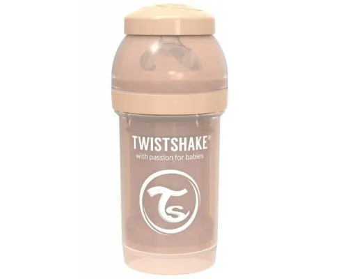 Бутылочка для кормления Twistshake антиколиковая 180 мл, бежевая (69860)