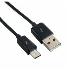 Дата кабель USB 2.0 AM to Micro 5P 2.0m Fabric Premium black REAL-EL (EL123500048)
