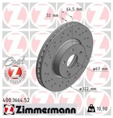 Гальмівний диск ZIMMERMANN 400.3664.52