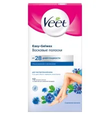 Восковые полоски Veet Easy-Gelwax для чувствительной кожи 12 шт. (5900627027259/4680012390953)