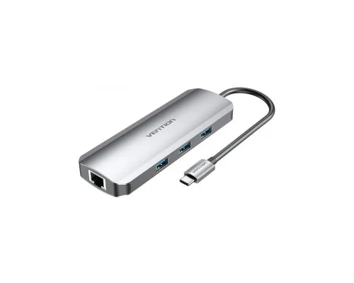 Концентратор Vention USB3.1 Type-C --> HDMI/USB 3.0x3/RJ45/SD/TF/TRRS 3.5mm/PD 10 (TOLHB)