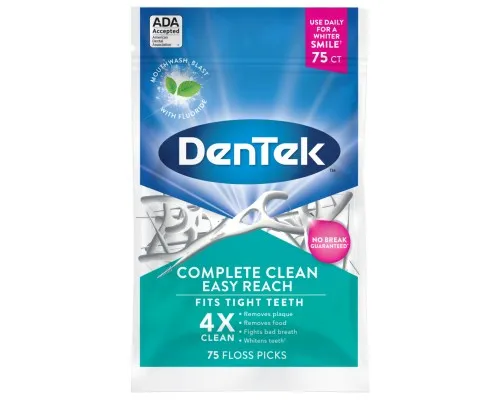 Флос-зубочистки DenTek Комплексне очищення Задні зуби 75 шт. (047701002155)