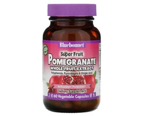 Травы Bluebonnet Nutrition Экстракт плодов Граната, Pomegranate Extract, 60 вегетариан (BLB-00983)