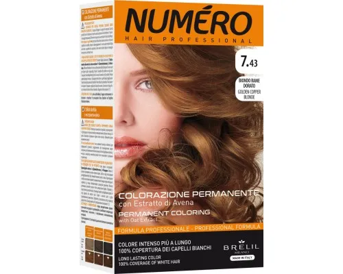 Краска для волос Brelil Numero 7.43 - Golden Copper Blonde 140 мл (8011935081370)