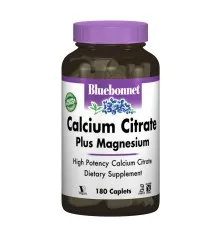 Мінерали Bluebonnet Nutrition Цитрат Кальція + Магній, 180 капсул (BLB-00718)