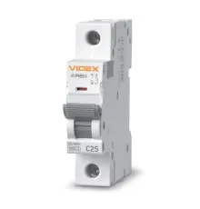 Автоматический выключатель Videx RS6 RESIST 1п 25А 6кА С (VF-RS6-AV1C25)