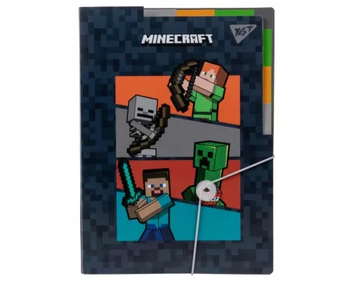 Папка на резинках Yes A4 с тремя разделителями Minecraft (492112)