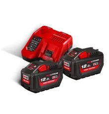 Набір акумулятор + зарядний пристрій Milwaukee Li-Ion M18 HNRG-122, НВ12 2шт + Li-Ion M12 B6, ЗП M12-18FC (4933464261)