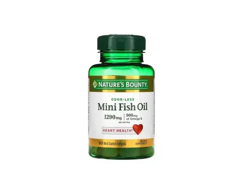 Жирные кислоты Nature's Bounty Рыбий жир без запаха, 1290 мг, Odor-Less Mini Fish Oil, 90 гелевых кап (NRT-18678)