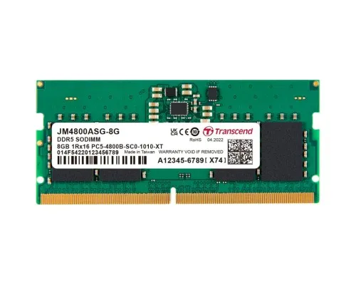 Модуль памяті для ноутбука SoDIMM DDR5 8GB 4800 MHz JetRam Transcend (JM4800ASG-8G)