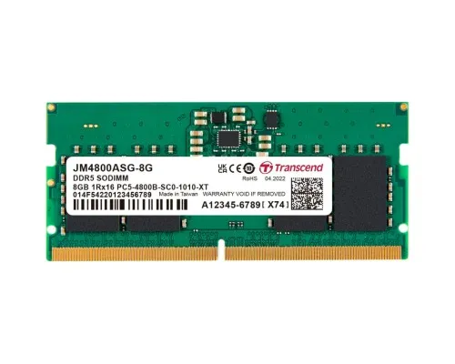 Модуль памяти для ноутбука SoDIMM DDR5 8GB 4800 MHz JetRam Transcend (JM4800ASG-8G)