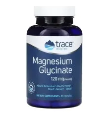 Мінерали Trace Minerals Гліцинат магнію, 120 мг, Magnesium Glycinate, 90 капсул (TMR-00814)
