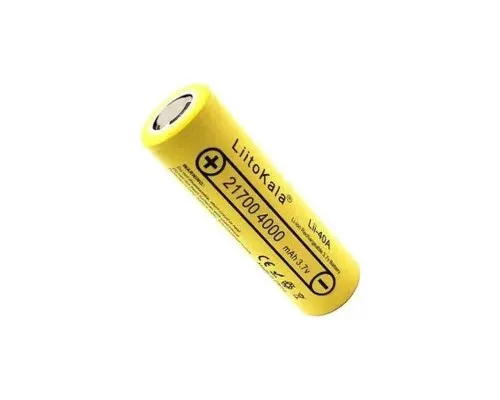 Акумулятор 21700 4000mah, 25A, 3.7V(2.5-4.2V), Yellow Liitokala (Lii-40A-N(Nickel) / 35883)