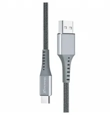 Дата кабель USB 2.0 AM to Type-C 1.2m Grey Grand-X (FC-12G)