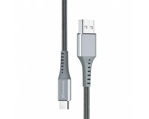 Дата кабель USB 2.0 AM to Type-C 1.2m Grey Grand-X (FC-12G)