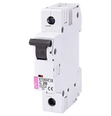 Автоматичний вимикач ETI Выключатель автоматический ETIMAT 10 1p C 20А (10 kA) (2131717)
