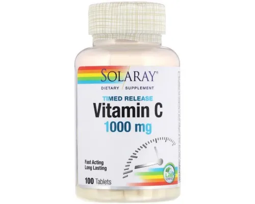 Вітамін Solaray Вітамін С двофазним Вивільнення, Vitamin C, 1000 мг, 100 Та (SOR-04453)