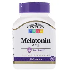 Витаминно-минеральный комплекс 21st Century Мелатонин, 3 мг, 200 таблеток (CEN22721)