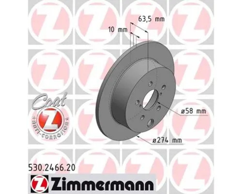 Тормозной диск ZIMMERMANN 530.2466.20