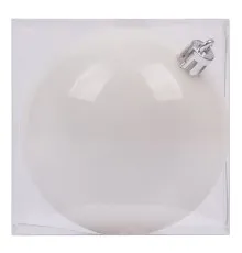 Ялинкова іграшка Novogod`ko куля пластик, 8 cм, біла, матова (974038)
