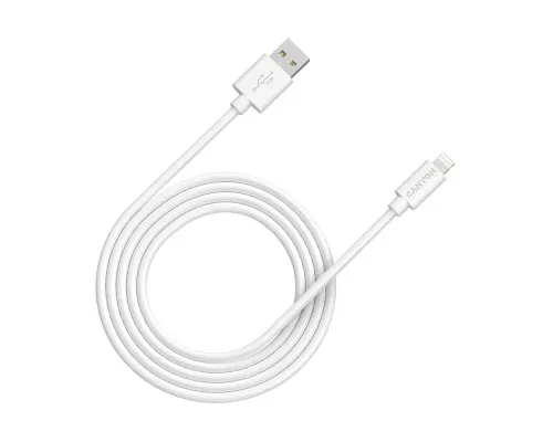 Дата кабель USB 2.0 AM to Lightning 1.0m MFI white Canyon (CNS-MFIC12W)