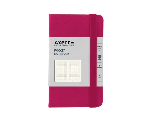 Книга записна Axent Partner, 95x140 мм, 96 аркушів, клітинка, малинова (8301-50-A)