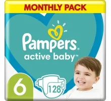 Підгузки Pampers Active Baby Розмір 6 (Extra Large) 13-18 кг 128 шт (8006540032688)
