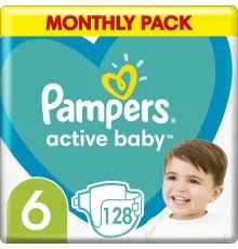 Подгузники Pampers Active Baby Размер 6 (Extra Large) 13-18 кг 128 шт (8006540032688)