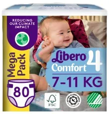 Підгузки Libero Comfort Розмір 4 (7-11 кг) 80 шт (7322541756820)