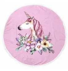 Полотенце MirSon пляжное №5076 Summer Time Pink Unicorn Girl 150x150 см (2200003947847)