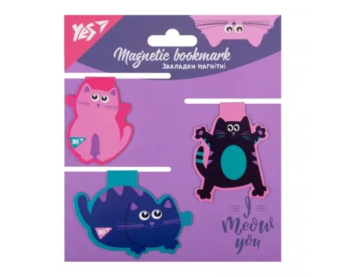 Закладки для книг Yes магнітні Kittycon, 3 шт (707728)
