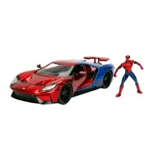 Машина Jada металлическая Марвел Человек-паук Ford GT (2017) + фигурка Человека-паука 1:24 (253225002)