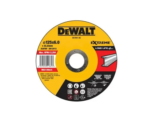 Круг зачистний DeWALT чорний/кольоровий метал, 125х6.0х22.23 мм (DX7941)