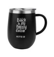 Поїльник-непроливайка Kite Black is my happy color термокружка 360 мл чорна (K22-378-01-2)