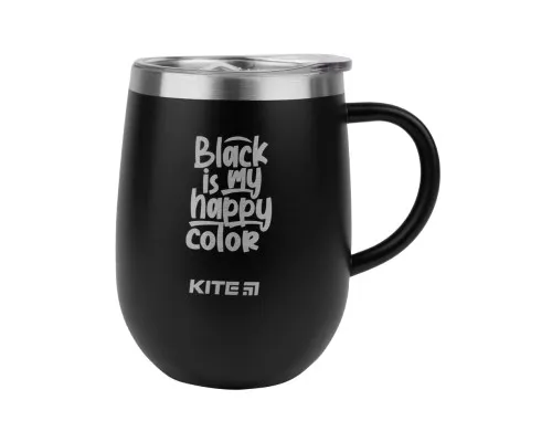 Поильник-непроливайка Kite Black is my happy color термокружка 360 мл черная (K22-378-01-2)