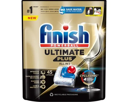 Таблетки для посудомийних машин Finish Ultimate Plus All in 1 45 шт. (5908252010981)