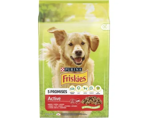 Сухий корм для собак Purina Friskies Active з яловичиною 10 кг (7613031395484)