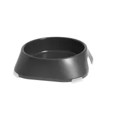 Посуд для собак Fiboo Миска з антиковзаючими накладками L темно-сіра (FIB0124)