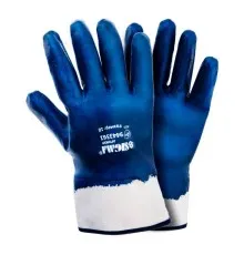 Захисні рукавички Sigma трикотажні з нітриловим покриттям (сині краги) (9443361)