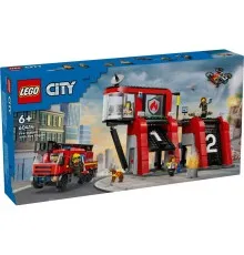 Конструктор LEGO City Пожежне депо з пожежною машиною 843 деталей (60414)