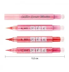 Художественный маркер Santi набор акварельных Glitter Brush оттенки красного 3 шт (390768)