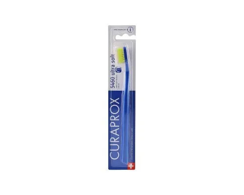 Зубная щетка Curaprox CS 5460 Ultra Soft Ультрамягкая D 0.10 мм Темно-синяя с салатовой щетиной (CS 5460-23)