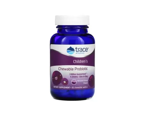 Пробиотики Trace Minerals Детский пробиотик, вкус винограда, Children's Chewable Probiotic, 30 (TMR-00327)